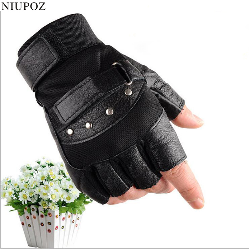Men's Half Finger Leather Fitn - Workout Glove Gym recension och pris
